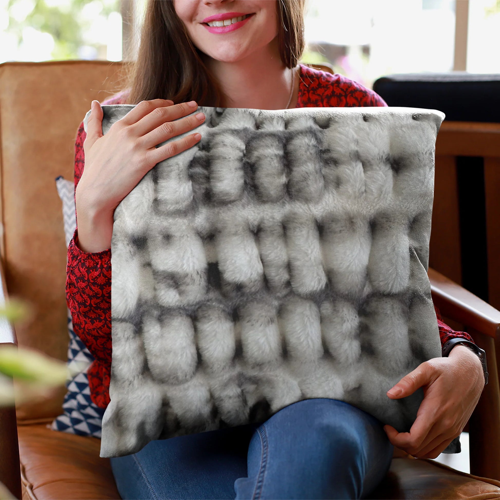 Plutus off White Sherpa Animal Faux Fur Luxury Throw Pillow