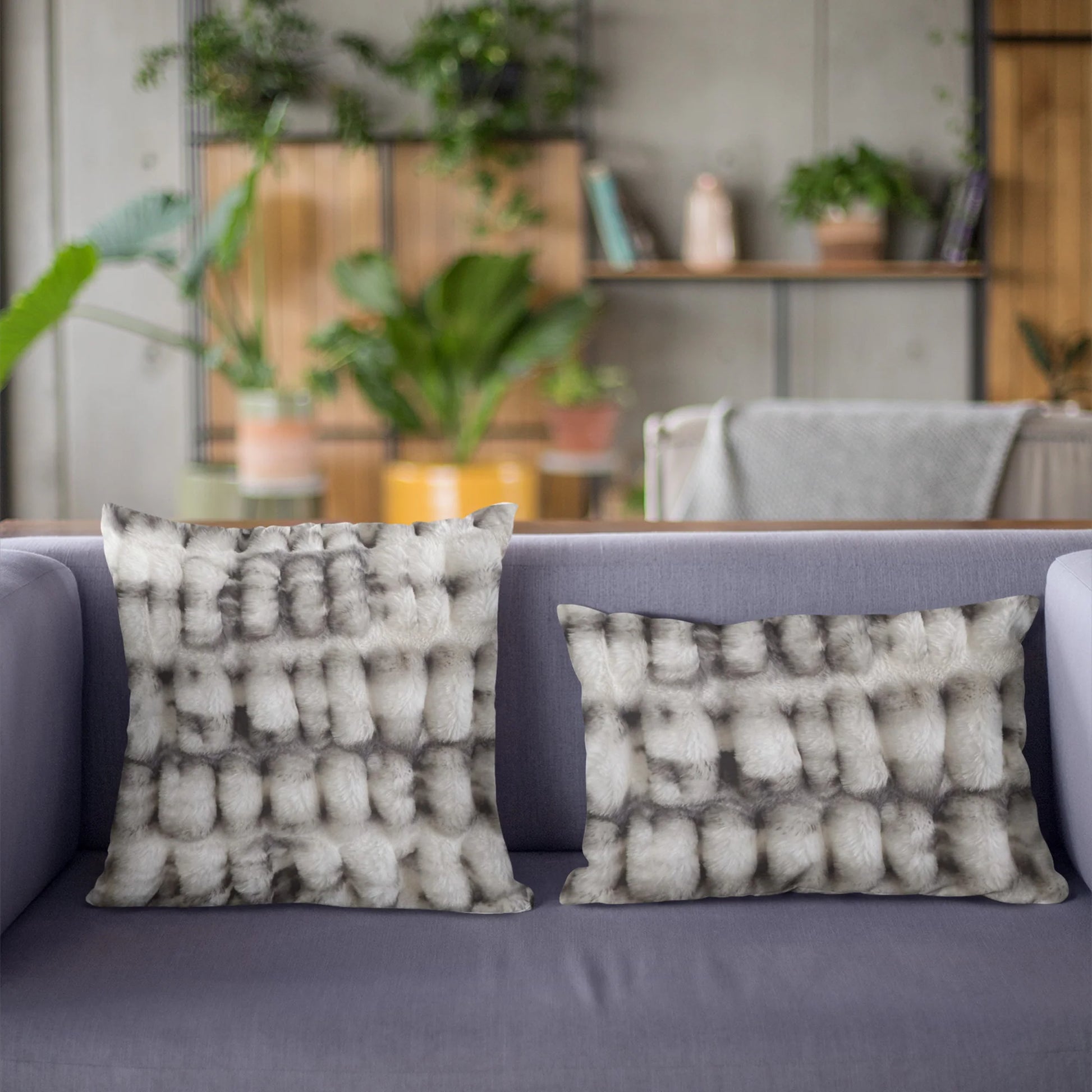 Plutus off White Sherpa Animal Faux Fur Luxury Throw Pillow